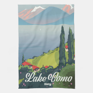 Lake Como Italy vintage style travel poster Tea Towel