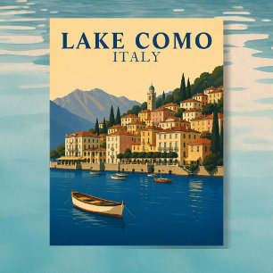 Lake Como Italy Vintage Travel Italian Lakes Postcard