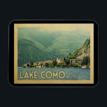 Lake Como Italy Vintage Travel Magnet<br><div class="desc">Lake Como Italy design in Vintage Travel style featuring the beautiful mountain town of Menaggio,  Italy.</div>