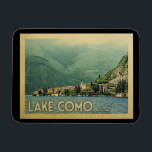 Lake Como Italy Vintage Travel Magnet<br><div class="desc">Lake Como Italy design in Vintage Travel style featuring the beautiful mountain town of Menaggio,  Italy.</div>