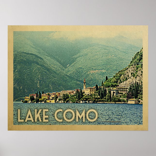 Lake Como Italy Vintage Travel Poster (Front)