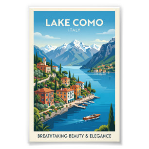 Lake Como Italy Vintage Travel Poster Art