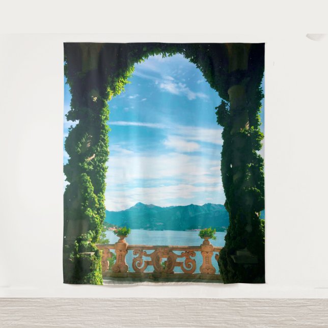 Lake Como Italy Wall Mural Photo Backdrop Tapestry (Front)