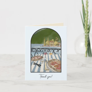 Lake como, Italy Watercolor Thank You Card
