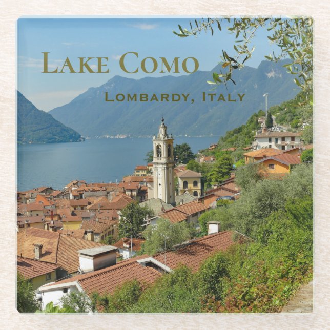 Lake Como Lombardy Italy Glass Coaster (Front)