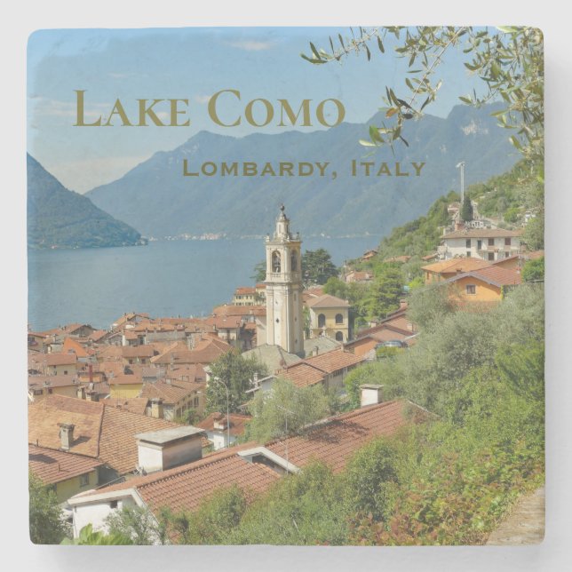 Lake Como Lombardy Italy Stone Coaster (Front)