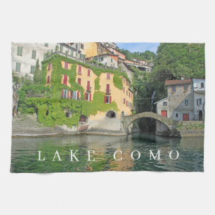Lake Como Nesso view tea towel
