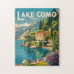 Lake Como Painterly Travel Art Vintage Jigsaw Puzzle<br><div class="desc">Lake Como painterly art design. Lake Como,  in Northern Italy’s Lombardy region,  is an upscale resort area known for its dramatic scenery,  set against the foothills of the Alps.</div>