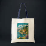 Lake Como Painterly Travel Art Vintage Tote Bag<br><div class="desc">Lake Como painterly art design. Lake Como,  in Northern Italy’s Lombardy region,  is an upscale resort area known for its dramatic scenery,  set against the foothills of the Alps.</div>