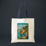 Lake Como Painterly Travel Art Vintage Tote Bag<br><div class="desc">Lake Como painterly art design. Lake Como,  in Northern Italy’s Lombardy region,  is an upscale resort area known for its dramatic scenery,  set against the foothills of the Alps.</div>