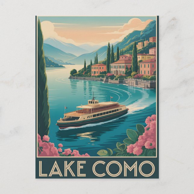 Lake Como Vintage  Postcard (Front)