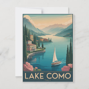 Lake Como Vintage  Postcard