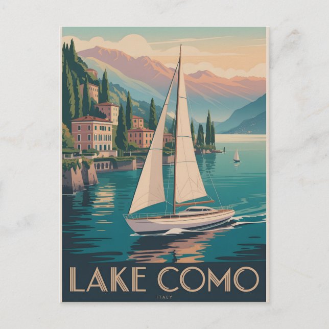 Lake Como Vintage  Postcard (Front)