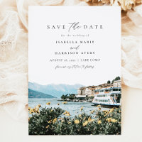 LAKE COMO Watercolor Italy Skyline Save the Date I
