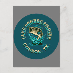 Lake Conroe Fishing, Conroe, TX Postcard