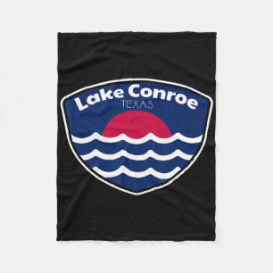 Lake Conroe Texas Fishing Fleece Blanket