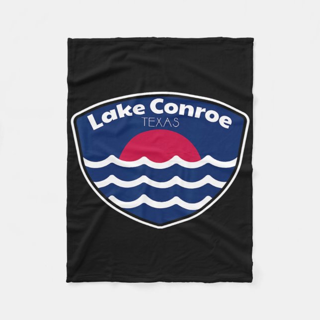 Lake Conroe Texas Fishing  Fleece Blanket (Front)