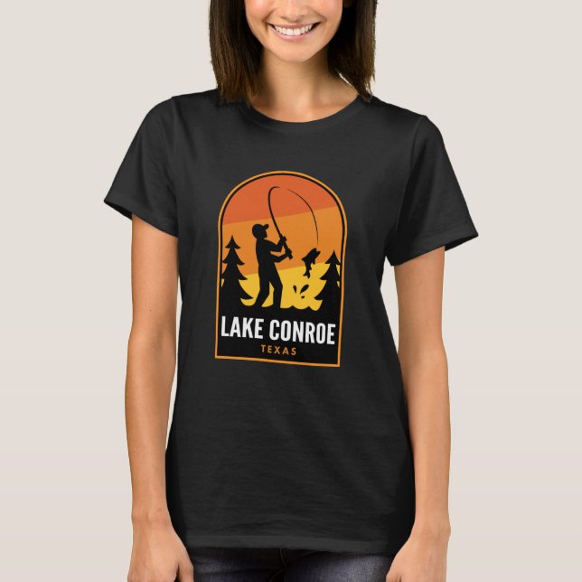Lake Conroe Texas Fishing T-Shirt (Front)