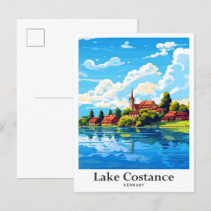 Lake Costance Germany Travel Potrait Illustration Postcard