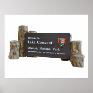 Lake Crescent Olympic National Park entry sign
