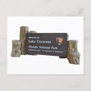 Lake Crescent Olympic National Park entry sign Postcard