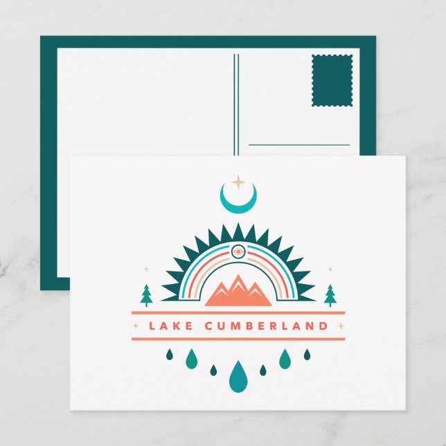 lake cumberland kentucky boho rainbow moon postcard (Front/Back)