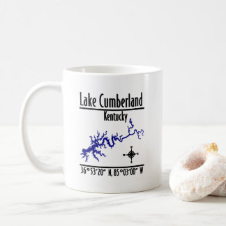 Lake Cumberland Kentucky Shoreline Map Coordinates Coffee Mug