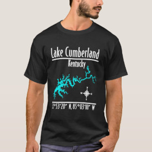 Lake Cumberland Kentucky Shoreline Map Coordinates T-Shirt
