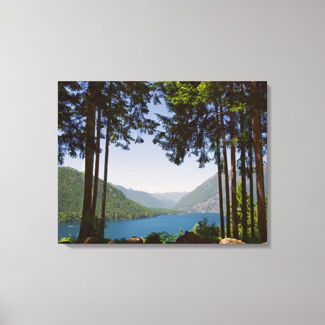 Lake Cushman Summer 3-Panel Canvas Print (Front)