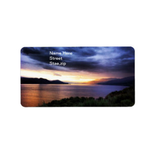 Lake Dark Blue Clouds Address Label