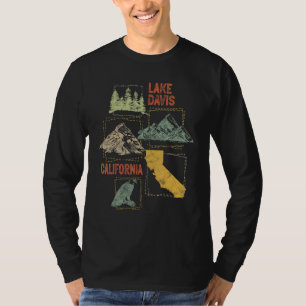 Lake Davis Vintage Mountains Hiking California Ret T-Shirt