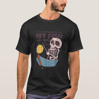 Lake Day Forever Skeleton Fishing T-Shirt