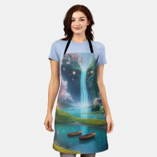 “Lake Day Vibes – Turquoise Waters & Rowboats Apron
