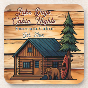 Lake Days, Cabin Nights Personlized Coaster