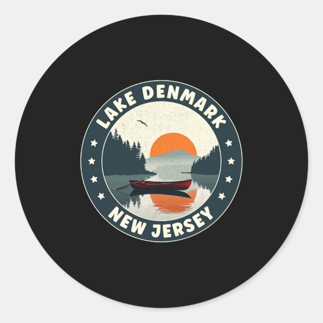 Lake Denmark New Jersey Sunset T Shirt  Classic Round Sticker (Front)