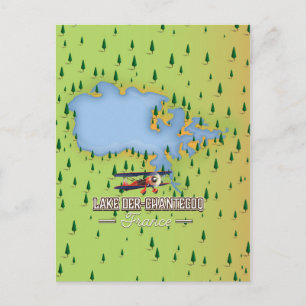 Lake Der-Chantecoq, france Lake Map Postcard