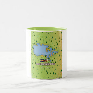Lake Der-Chantecoq, france Lake Map Two-Tone Coffee Mug