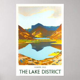 Lake District Britain vintage travel Poster