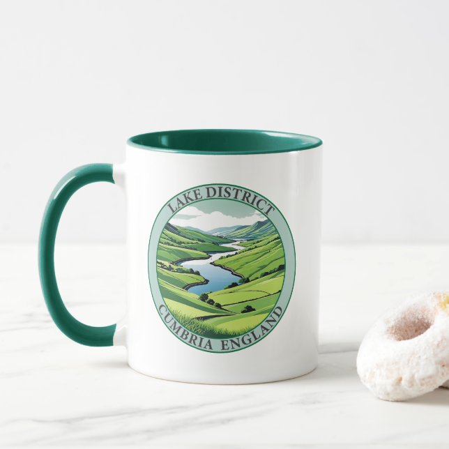 Lake District Cumbria England Mug (With Donut)
