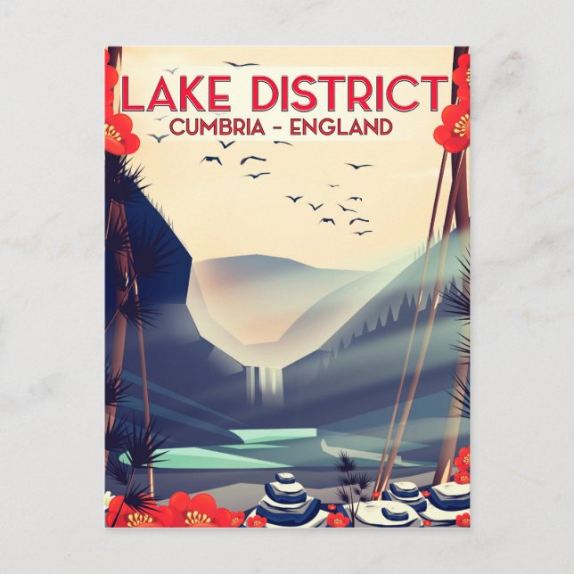 Lake district, Cumbria Travel poster Postcard (Front)