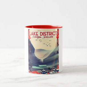 Lake District Cumbria Vacation poster Two-Tone Coffee Mug