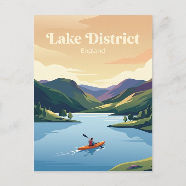 Lake District, England, kayaker Postcard (Front)