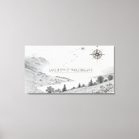 Lake District England Trails Ink Sketch Wall Art