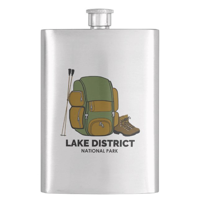 Lake District National Park Backpack Hip Flask (Front)