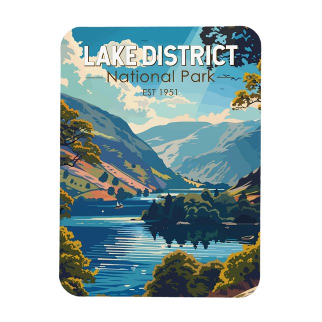 Lake District National Park England Travel Art Magnet (Vertical)