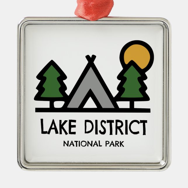 Lake District National Park Metal Tree Decoration (Front)
