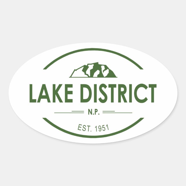 Lake District National Park Oval Sticker (Front)