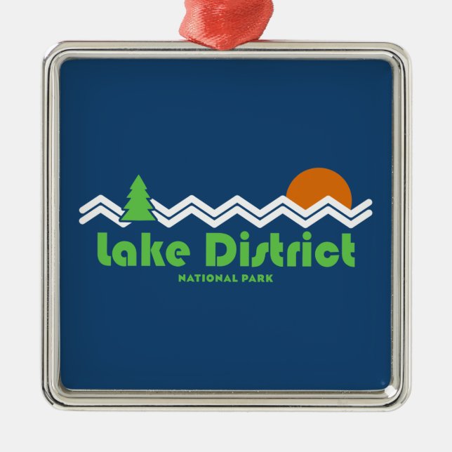Lake District National Park Retro Metal Tree Decoration (Front)