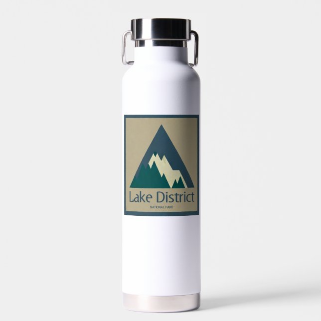 Lake District National Park Rustic Water Bottle (Front)