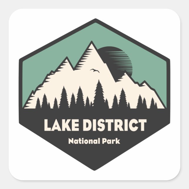 Lake District National Park Square Sticker (Front)